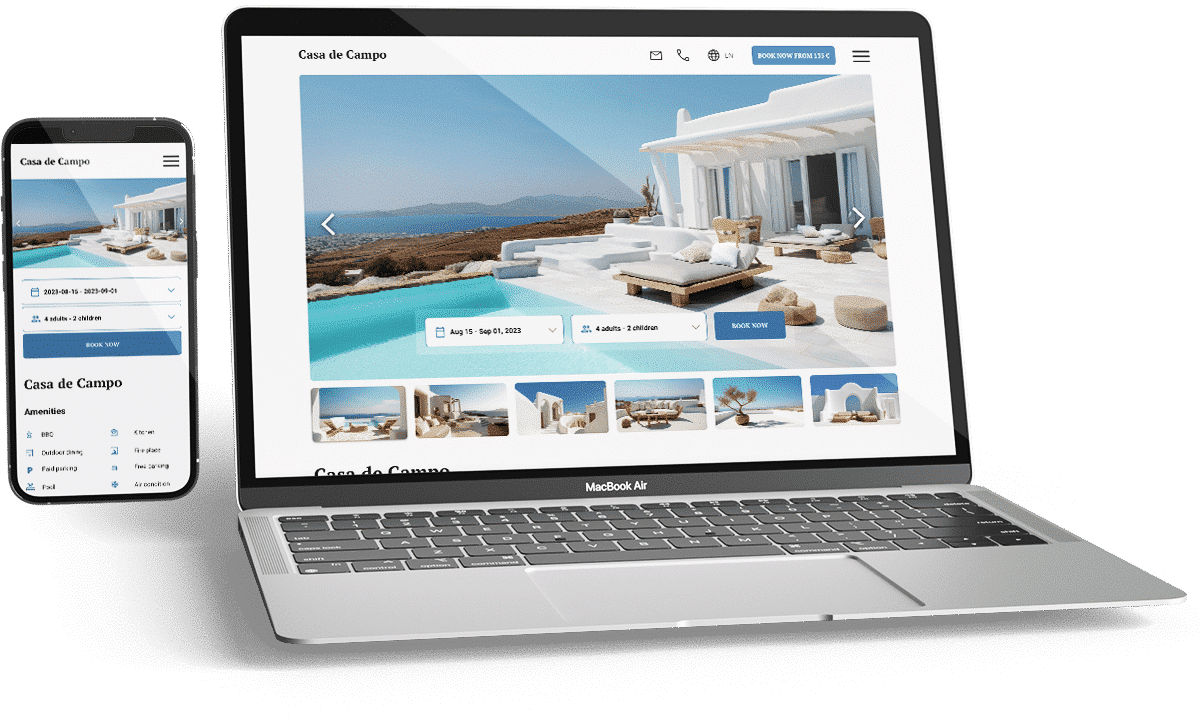 create a booking website for vacation rentals with DiBooq
